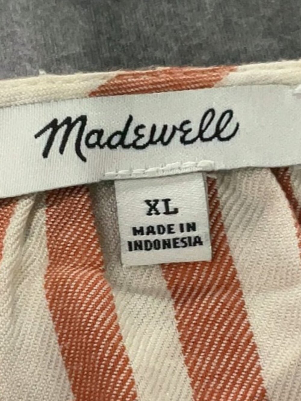Madewell Peplum Blouse; Short Ruffle Sleeves; Red & White Stripes; EUC; XL - Picture 4 of 4